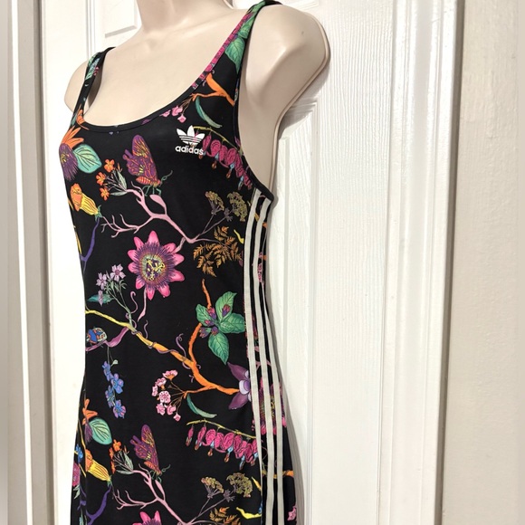 🌺Women's Adidas Poisonous Garden butterfly  floral Slim Tank Dress - Picture 6 of 10